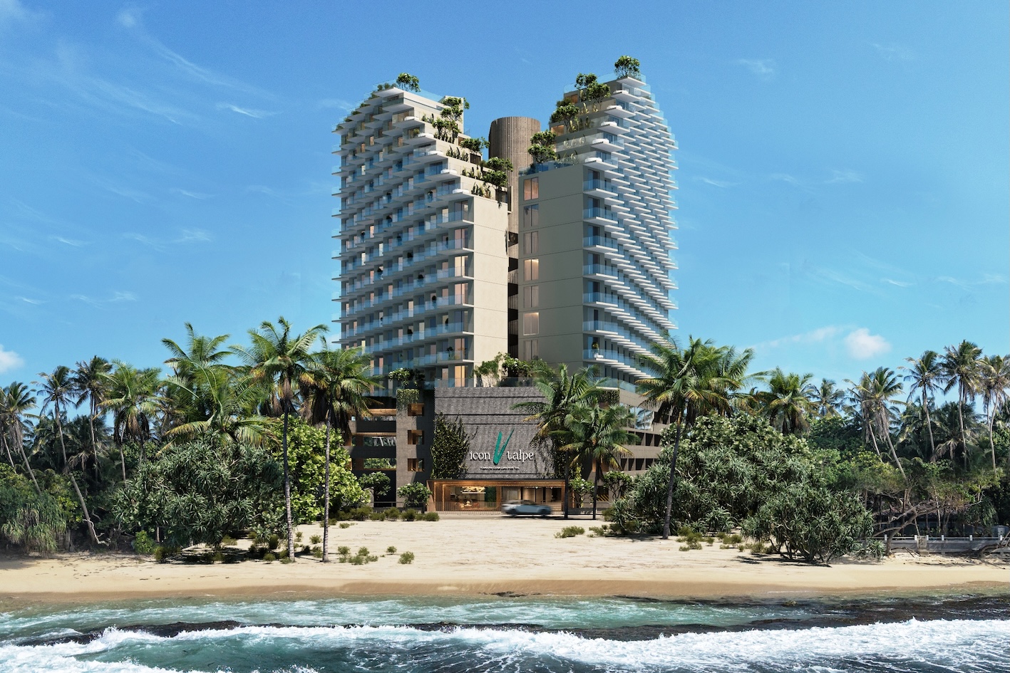  கடற்கரையில் நிர்மாணிக்கப்பட்டு வரும் ஹோட்டல் அபார்மென்ட் கருத்திட்டத்தின் அனுபவத்தை பெறுவதற்கு வாடிக்கையாளர்களுக்கு அழைப்பு விடுக்கும் Icon V Talpe 