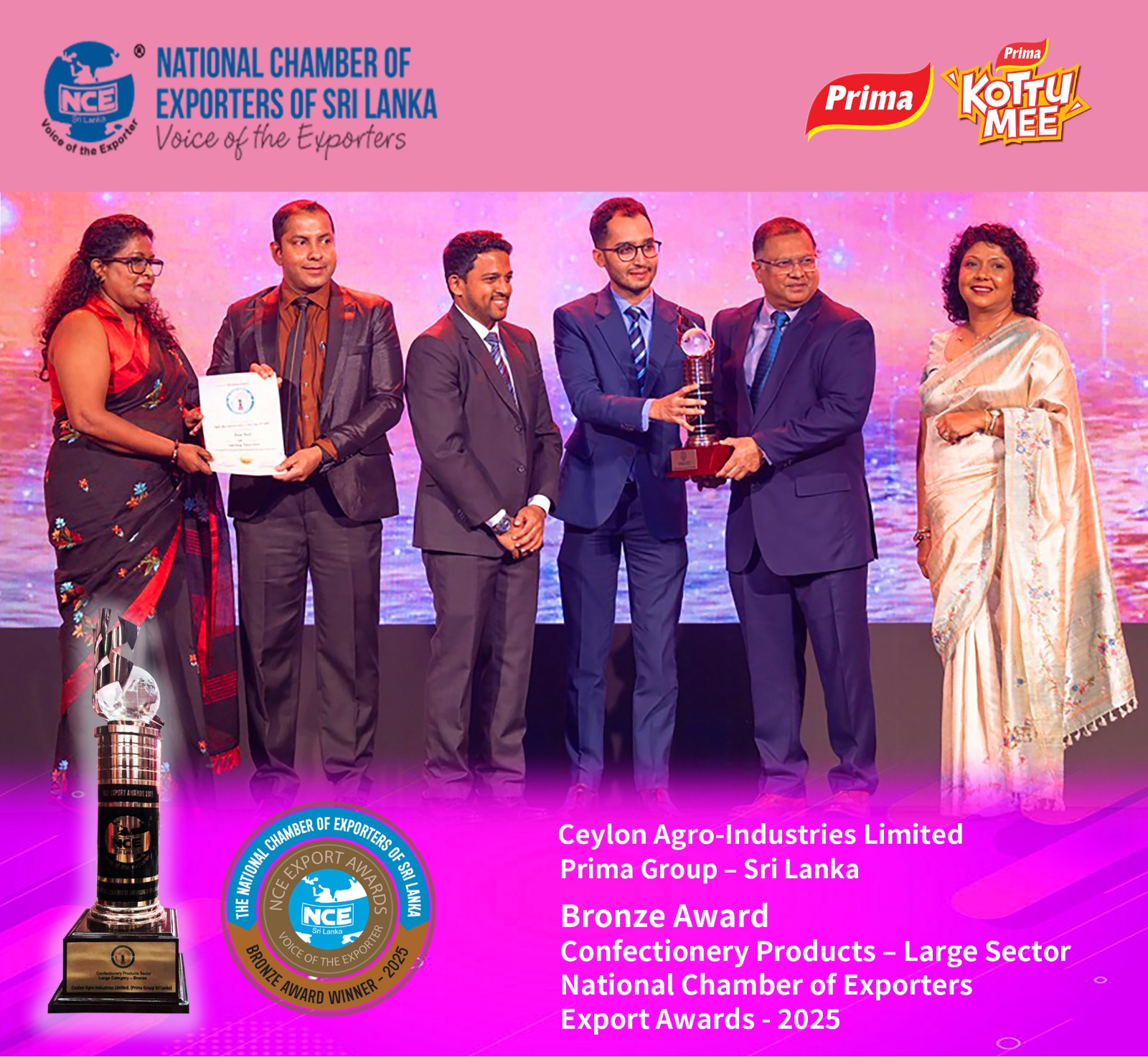 National Export Awards Honours Ceylon Agro Industries for Export Excellence