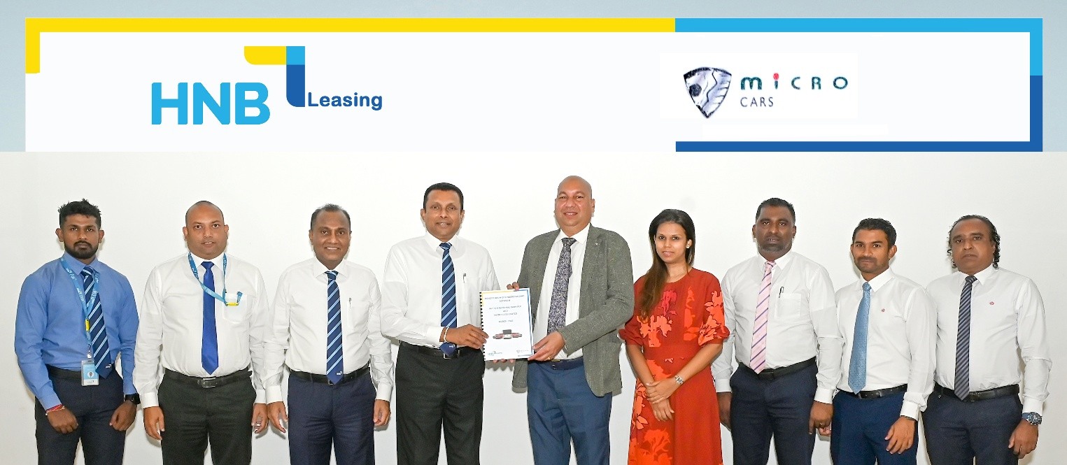 புதிய வாகன மாடல்களுக்கான விரிவான லீசிங் தீர்வுகளைவழங்கும் வகையில், Micro Cars நிறுவனத்துடன் கைகோர்க்கும் HNB