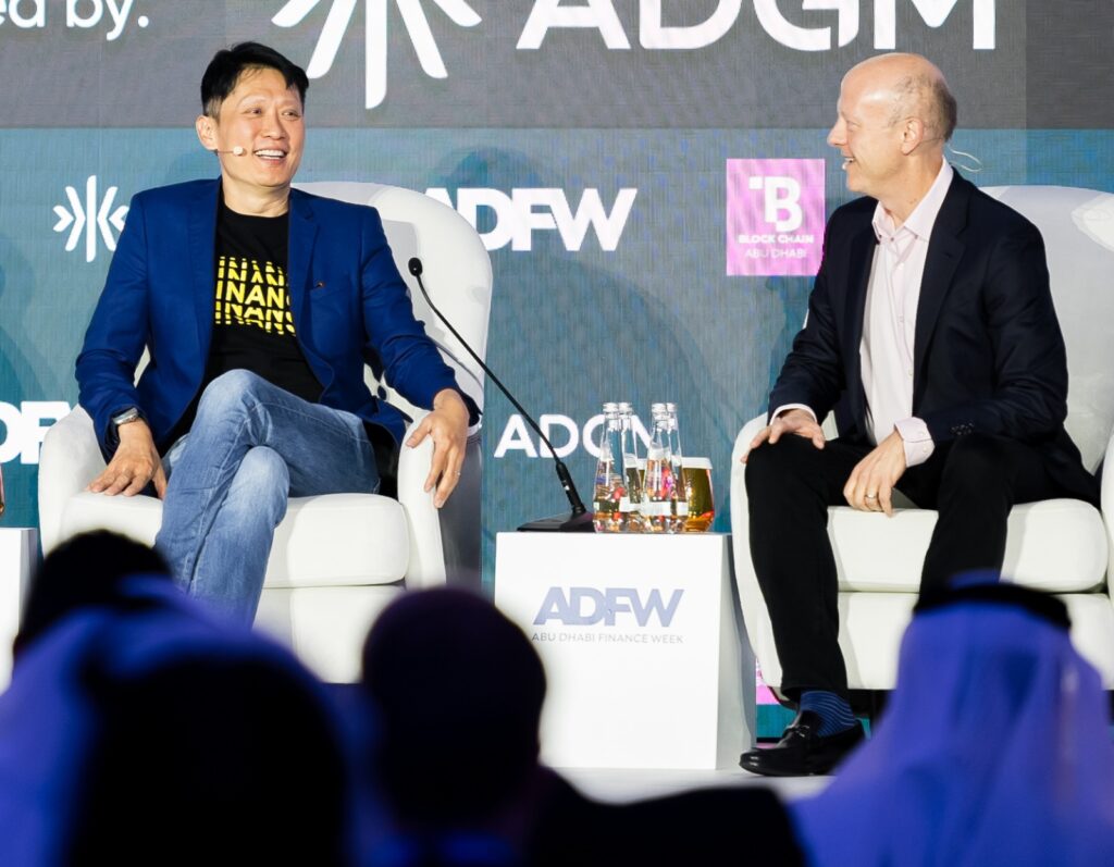 Binance Invests $100 Million in Circle, Expands Strategic Partnership and Renews for Five Years richard teng, co ceo of binance with jeremy allaire, co founder, chairman and ceo of circle